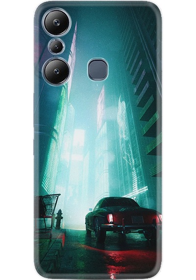 Infinix Hot 20i Kılıf Silikon Desen Özel Seri Night Cars 1619