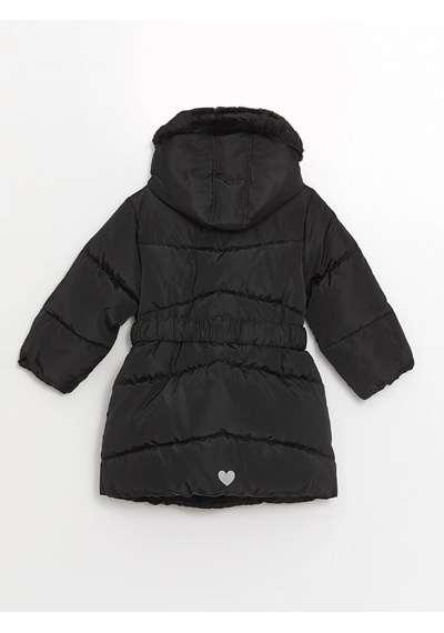 LC Waikiki Lcw Kids Yeni Siyah Kapüşonlu Kız Bebek Şişme Mont New Blaçocuk Kız