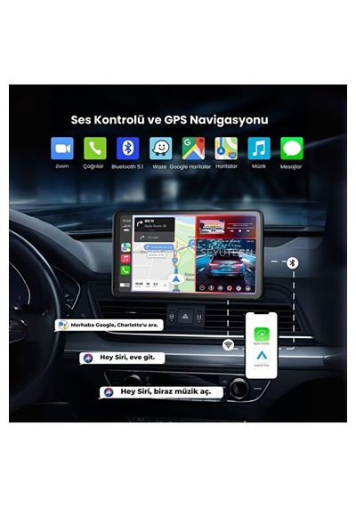 Carplay & Android Auto Uyumlu 9.2" 4k Araç Içi Ekran - Çift Kameralı Yol Kayıt Cihazı X2 9"