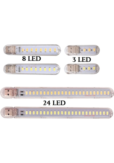 3 LED Beyaz Işık Taşınabilir Mini USB Led Lamba  5730 SMD St Kamp Beyaz