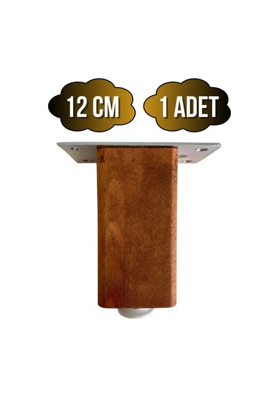 Kale Ayarlı Ahşap Ayak Mobilya Masa Ve Dolap Ayağı Ceviz Kayın/gürgen Ağacı 12cm 1 Adet Ceviz