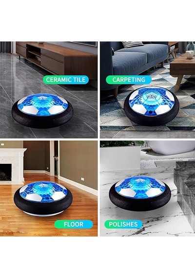 Hover Futbol Topu Çocuk Oyuncak Kapalı Yüzen Futbol İle Led Işık Ve Güvenli Mavi Mavi