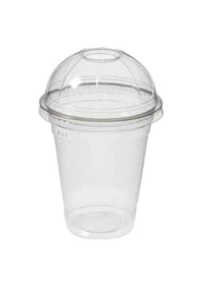 Plastik Milkshake Bardağı 100'lü Kapaklı İçecek 350 Cc Ml Şeffaf Meşrubat Bardağı Limonata Cup