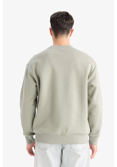 Defacto Relax Fit Bisiklet Yaka Kalın İçi Yumuşak Tüylü Basic Düz Sweatshirt T5139az25augn931 Yeşil