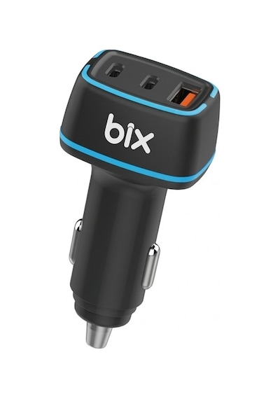 Bix Bxacp82w 82.5w Üç Port 2x Type-c Ve Usb-a Araç İçi Hızlı Şarj Cihazı Siyah