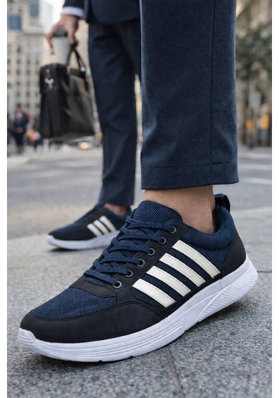 Ghattix Yeni Sezon Erkek Sneaker Ayakkabı Lacivert Beyaz Lacivert - Beyaz