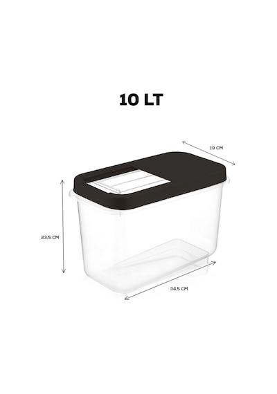 10 Lt Kayar Kapaklı Deterjan Saklama Kabı - Etiketli Tablet Deterjan Saklama Kutusu Antrasit Antrasit