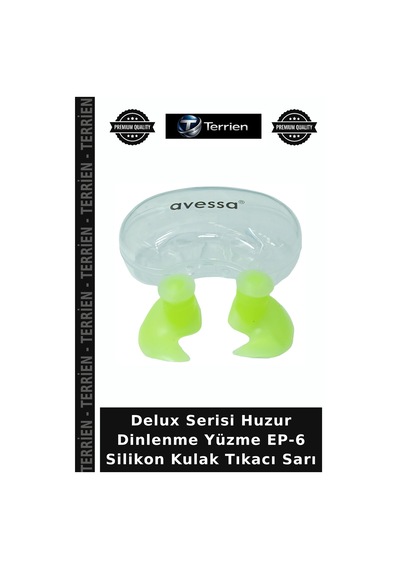 Delux Serisi Huzur Dinlenme Yüzme Ep-6 Silikon Kulak Tıkacı Sarı