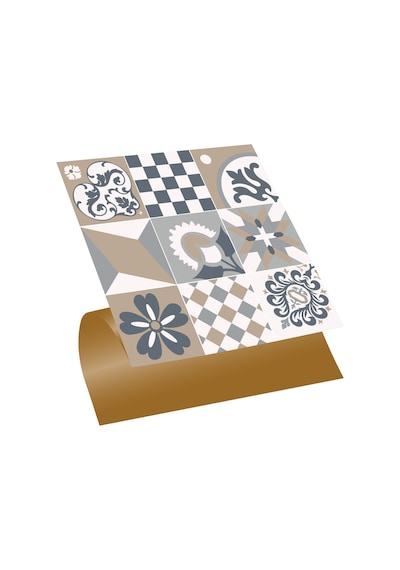 Tink KENDİNDEN YAPIŞKANLI KARMA KAHVE DESENLİ PVC KARO 30X30 CM