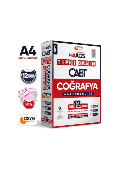2026 MEB-AGS ÖABT Coğrafya Öğretmenliği ÖSYM Tıpkı Basım 13lü Deneme Paketi Dijital Cevaplı