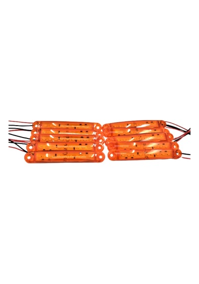 10 Adet Turuncu Parmak Lamba 9 Led Su Geçirmez 12v 24v Emir