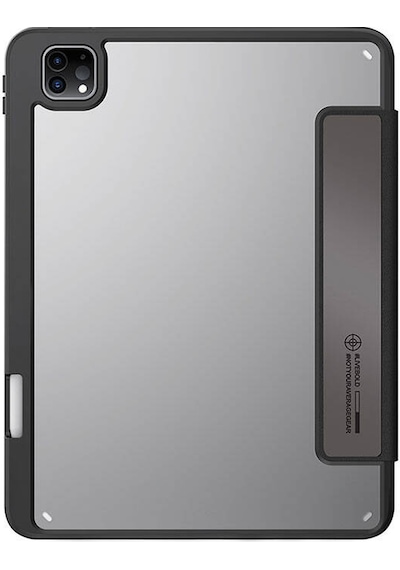 Apple Uyumlu iPad Pro 11 2024 Kılıf Skinarma Holografik Tasarımlı Arkası Şeffaf Magnetik Kira Kobai Kılıf Füme