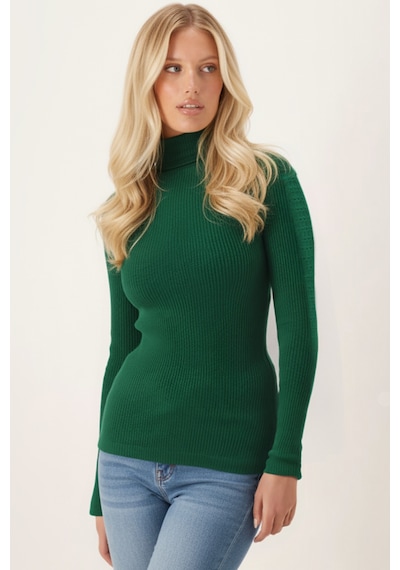 Armonika Kadın Yeşil Balıkçı Yaka Kolu Şeritli Yumuşak Dokulu Bluz Arm-26k001043 Armonika Kadın Yeşil Balıkçı Yaka Kolu Şeritli Yumuşak Dokulu Bluz Arm-26k001043