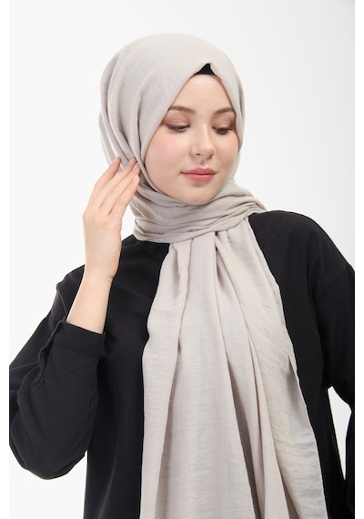 Manolyaşal İslamic Hijab Aerobin Caz Şal Krem