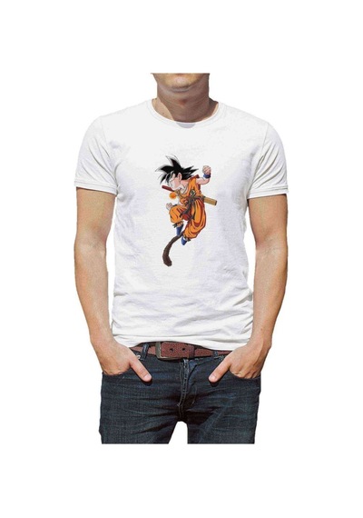Anime Dragon Ball Baskılı Beyaz Erkek Tshirt (531011792)