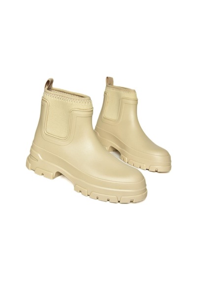 Fox Shoes T858685409 Bej Kalın Tabanlı Yağmur Botu Bej-suni Deri Bej