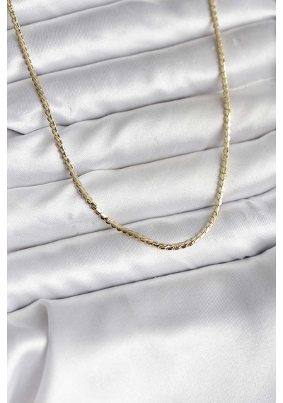 14k Gold Renk Kaplama Ezme Zincir Model Cm Kadın Kolye altın
