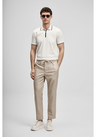 Lufian Chase Erkek Polo Yaka T-shirt 111040236 Ekru
