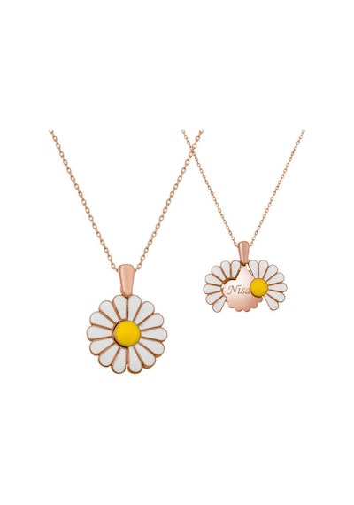 Gümüş Rose Kişiye Özel Papatya Kolye Rose