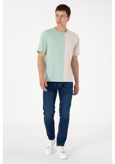 U.S. Polo Assn. Erkek Comfort Fit Bisiklet Yaka Su Yeşili Tişört 50306903-VR048