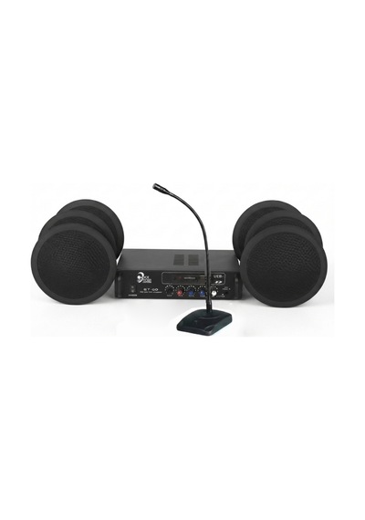 Cafe Ve Ofisler İçin Hazır Ses Paketi: 6'lı Tavan Hoparlör Mikrofon Ve Bluetooth Amfi Ses Sistemi