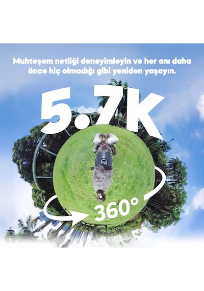Akaso 360 Creator Combo Aksiyon Kamera 5.7k 360 Video, 48mp Sensör, 72mp 360 Fotoğraf, Görünmez Se Siyah