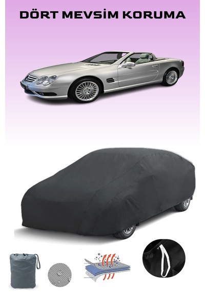 Siyah, Mercedes Sl-serısı R230 2001 - 2006, Araba Brandası, Oto Örtüsü, Araba Çadırı Siyah