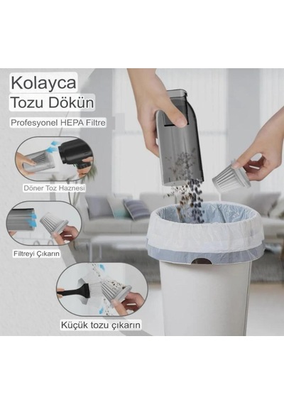 Auhma 12000pa Şarjlı Profesyonel Vakumlu Emiş Ve Üfleme Özellikli Mini Araç Süpürgesi 1