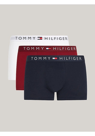 Tommy Hilfiger Erkek 3'lü Trunk Boxer Seti-7324 Mavi