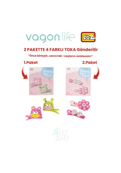 4'lü Saç Toka Seti Önce Birleştir,sonra Tak 2 Paket 4 Adet Gönderilir Yapı Toka Seti Ff 7101-7134