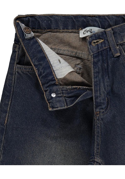 Civil Boys Baggy Kalıp 10-13 Yaş Pantolon Kot - Turuncu Bakır Tint