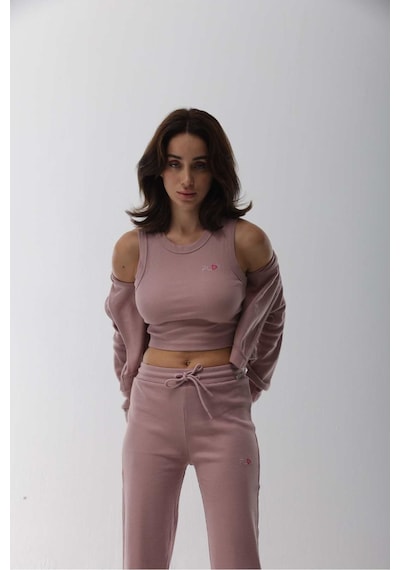 Playsportswear Kaşkorse Pudra Fitilli Bra Pudra