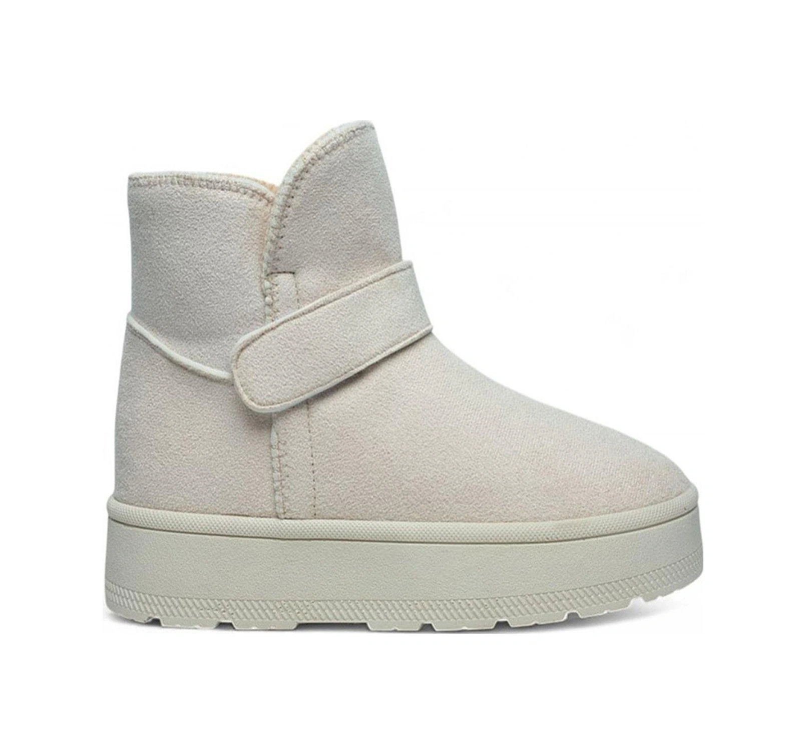 Celira Gls Krem İçi Kürklü Nubuk Kadın Bot & Bootie Krem