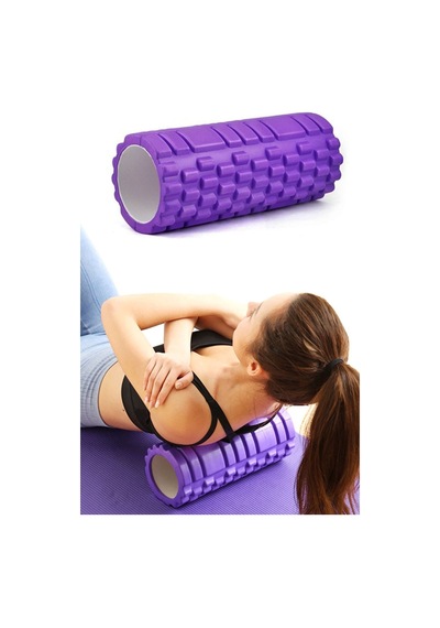 Roller Pilates Masaj Rulosu Köpüğü Fitness Yoga Roller Mor Karışık