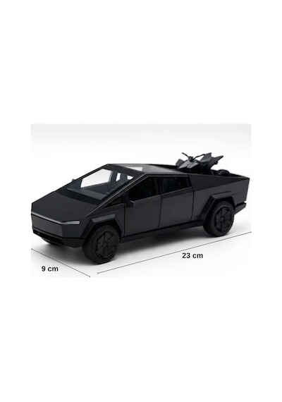 1:24 Cybertruck Metal Diecast Model Araba - Atv Motorlu, Kapıları Açılan Oyuncak Araba Antrasit