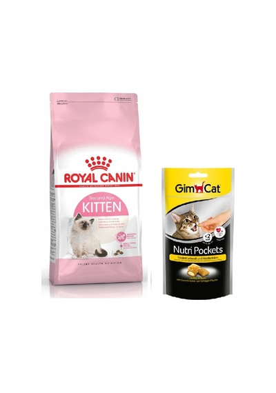 Royal Canin Kitten Yavru Kedi Maması 2 KG + Gimcat NutriPockets Biftekli Kedi Ödül Maması 60 G