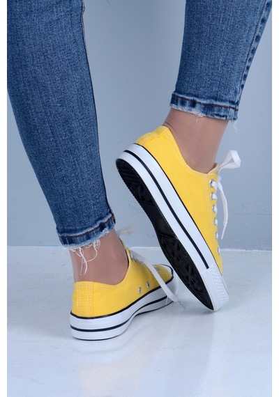 SkyHike Keten Sarı Kısa Rahat Sneaker Spor Ayakkabı Sarı
