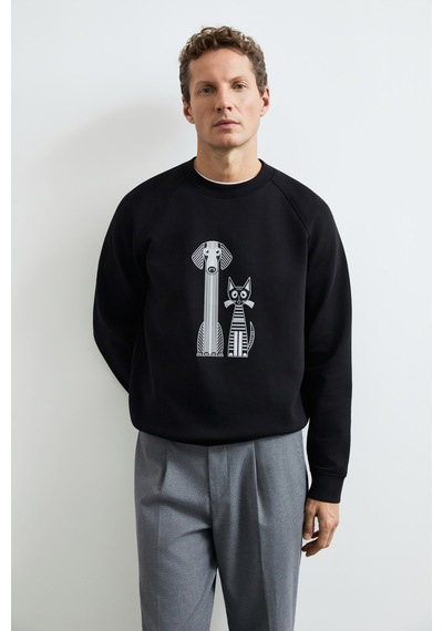 Lufian Alfred Erkek Sweatshirt Siyah Siyah 112030203100100