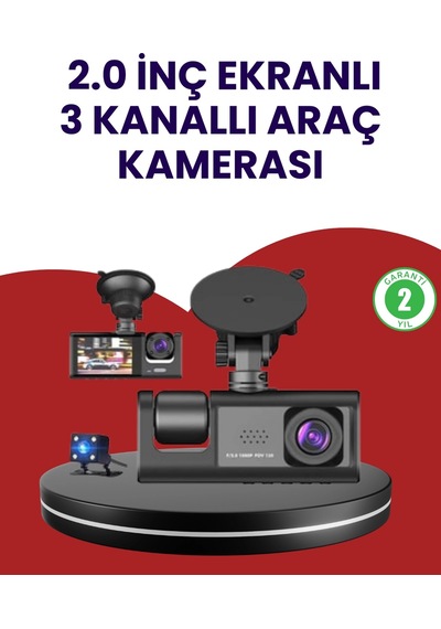 Üç Kameralı Araç Kamerası Full Hd 1080p Ön + Hd İç/arka 51301454