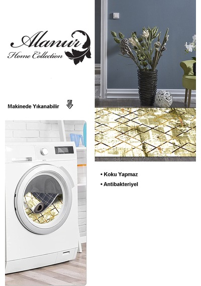 Dekoreko Kaymaz Taban Djt Salon Halısı Star Pamuk Modern M5026 Kahve