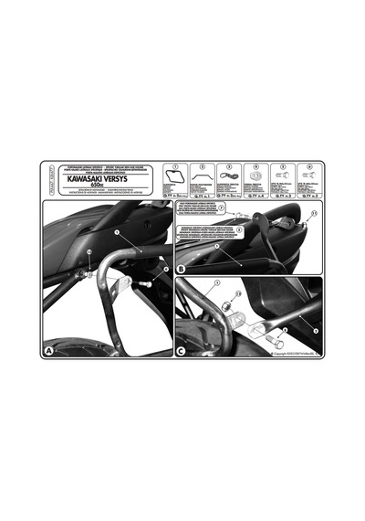 Gıvı Plx447 Kawasakı Versys 650 06-09 Yan Çanta Taşıyıcı Tek Renk