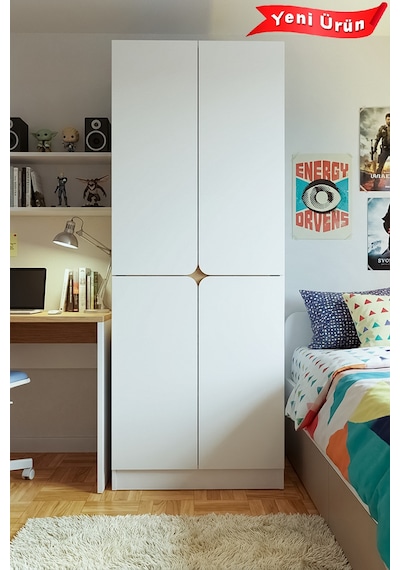 Bohem Tv Ünitesi 150 Cm N Çizgili Mdf Kapak Beyaz
