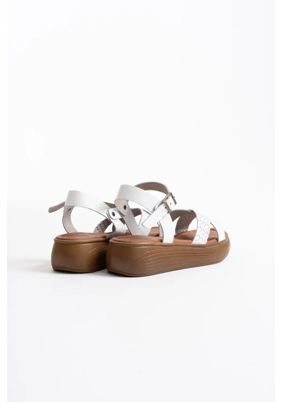 Trendella Beyaz Hakiki Deri Sandalet Tr31my58h Siyah