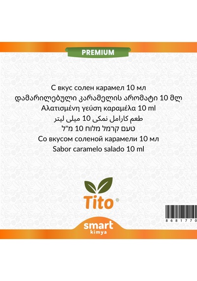 Premium Tuzlu Karamel Aroması 10 Ml