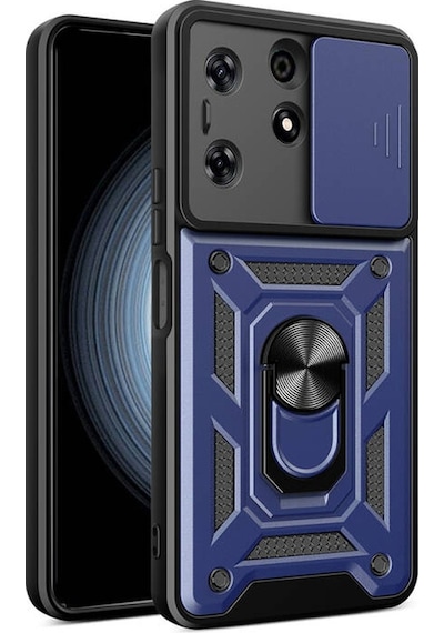 Nihcase Tecno Spark 10 Pro Kılıf Magnetik Standlı Kamera Korumalı Slide Sürgülü Cover Kapak