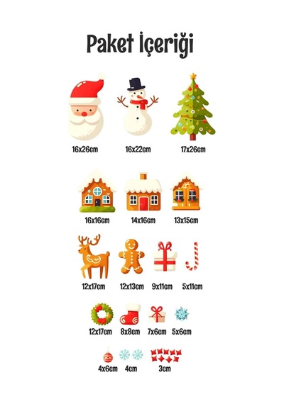 Tr Christmas Stickerları, Noel Baba Ve Yılbaşı Temalı Çocuk Odası Dekorasyon Seti, Kendinden Yapışkanlı Cam S Genel