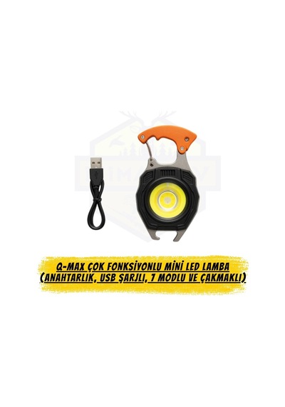 Nalbur Işığı Çok Fonksiyonlu Mini Led Lamba Anahtarlık, Usb Şar Çok Renkli