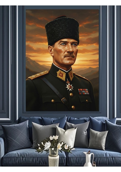 Mareşal Mustafa Kemal Atatürk Portresi Dekoratif Kanvas - Mdf Ahşap Tablo