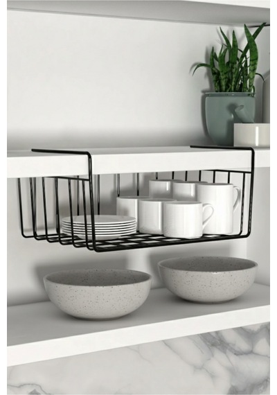 Dolap Içi Asılabilir Kanguru Model Düzenleyici Raf 36cm - Siyah Metal Siyah 47 X 37 Tr Diğer