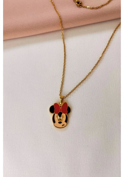 Mickey Mouse Çelik Kolye Çok Renkli